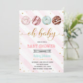 Glitter donuts baby shower party call kaart (Staand voorkant)
