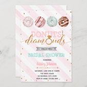 Glitter donuts en diamant thema uitnodiging (Voorkant / Achterkant)