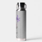 Glitter Doodle Daisies op Stippen Waterfles (Achterkant)