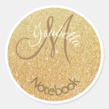 Glitter Dot Monogrammed Gold