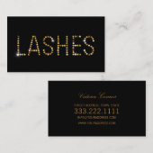 Glitter Dot Text Eyelash Extensions zwarte kaart Visitekaartje (Voorkant / Achterkant)