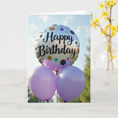Glitter Dot Verjaardagskaart Kaart (Gele Bloem)