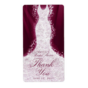 Glitter Dress Burgundy - Eigen waslabel Etiket