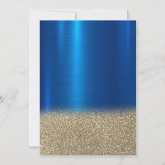 Glitter Dress, Confetti RoyalBlue 50ste verjaardag Kaart (Achterkant)