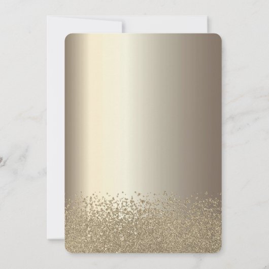 Glitter Dress, Diamonds Champagne Quinceañera Kaart (Achterkant)