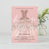 Glitter Dress Quinceañera Kaart (Staand voorkant)