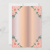 Glitter Dress, Roos Gold Floral 50th Birthday Kaart (Achterkant)