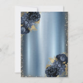 Glitter Dress,Roses,Butterflies Blue Metallic Kaart (Achterkant)