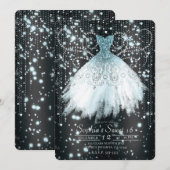 Glitter Dress Sweet 16-partij Kaart (Voorkant / Achterkant)