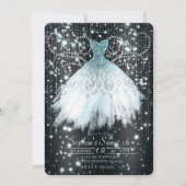 Glitter Dress Sweet 16-partij Kaart (Voorkant)