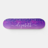 Glitter Drift Aangepaste Paarse roze Persoonlijk Skateboard (Horizontaal)