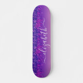 Glitter Drift Aangepaste Paarse roze Persoonlijk Skateboard (Voorkant)