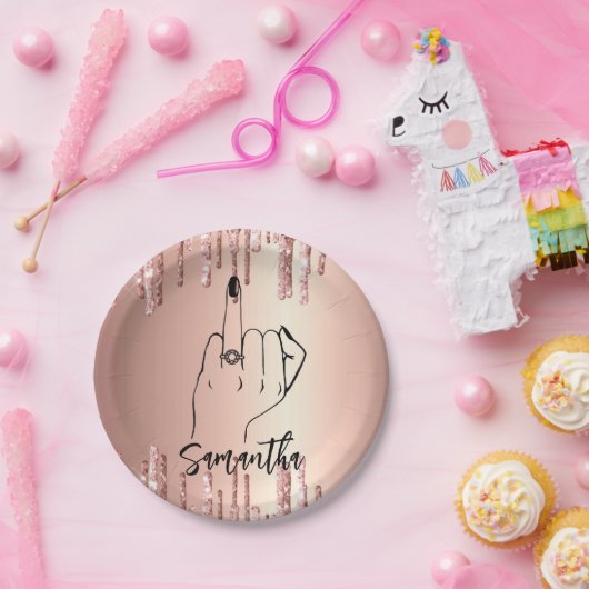 Glitter Drift Bachelorette Party | Bridal Partij Papieren Bordje (Feest)