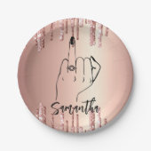 Glitter Drift Bachelorette Party | Bridal Partij Papieren Bordje (Voorkant)