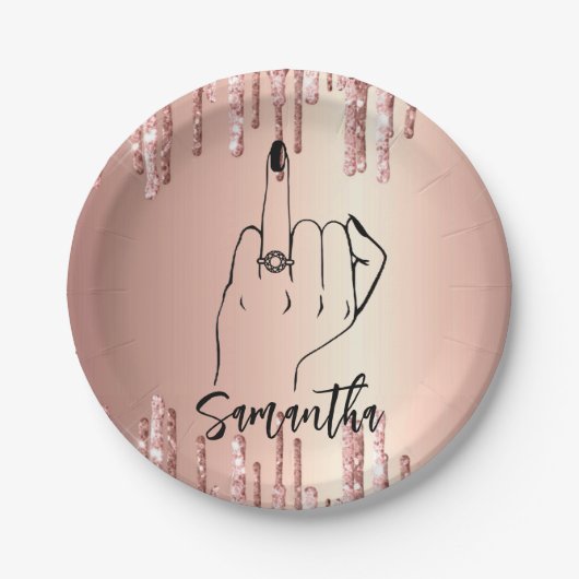 Glitter Drift Bachelorette Party | Bridal Partij Papieren Bordje (Voorkant)