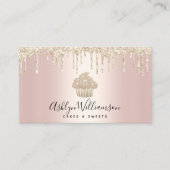 Glitter Drift Bakkerij Schuif Roze Visitekaartje (Voorkant)