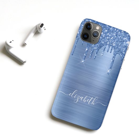 Glitter Drift Blue Monogram Case-Mate iPhone Case