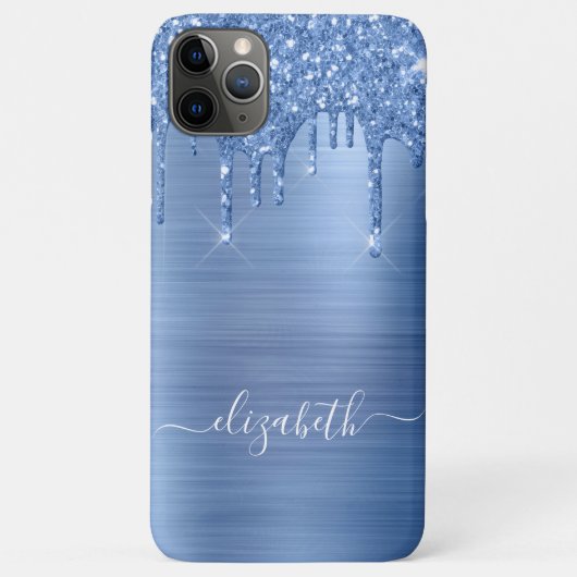 Glitter Drift Blue Monogram Case-Mate iPhone Case (Achterkant)