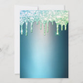 Glitter Drift Blue Quinceanera Kaart (Achterkant)