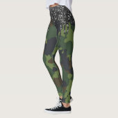 Glitter Drift Camouflage Camo Pattern Militaire Leggings (Links)