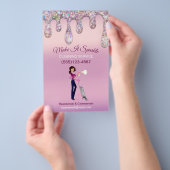 Glitter Drift Cartoon Maid Cleaning Service Flyer (Hand)