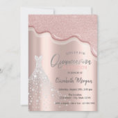 Glitter Drift Diamonds Dress Quinceañera Kaart (Voorkant)