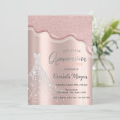 Glitter Drift Diamonds Dress Quinceañera Kaart (Staand voorkant)