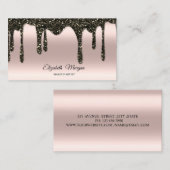 Glitter Drift elegant professioneel Roos Gold Visitekaartje (Voorkant / Achterkant)