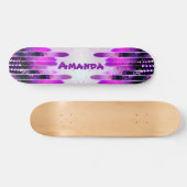 Glitter Drift Girly Name Personalized Skateboard (Horizontaal)