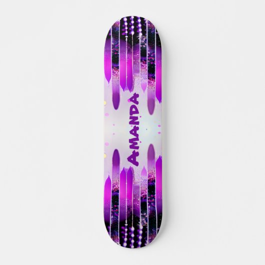 Glitter Drift Girly Name Personalized Skateboard (Voorkant)