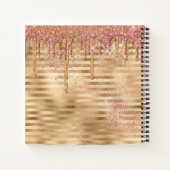 Glitter Drift Girly Roos Gold Sparkle Script Name Notitieboek (Achterkant)