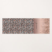 Glitter Drift Leopard Roos Gold Girly Yogamat (Voorkant (horizontaal))