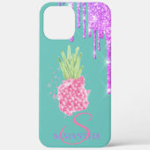 Glitter Drift Pineapple Mint Green Case-Mate iPhone Case (Achterkant)