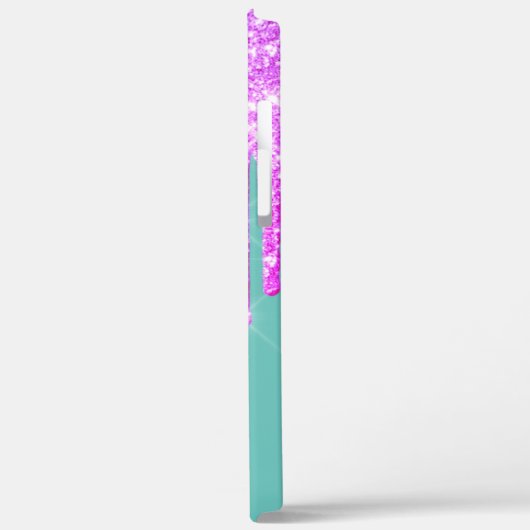 Glitter Drift Pineapple Mint Green Case-Mate iPhone Case (Achterkant / Links)