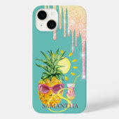 Glitter Drift Pineapple Sun Cocktail Mint Green Case-Mate iPhone Case (Achterkant)
