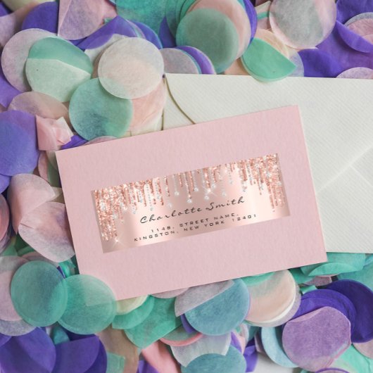 Glitter Drift Roos Diamond Return Address Labels