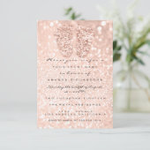 Glitter Drift Roos Gold Baby shower Feet Foot Kaart (Staand voorkant)