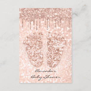 Glitter Drift Roos Gold Baby shower Feet Foot Kaart