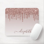 Glitter Drift Roos Gold Elegant Heart Script Name Muismat (Met muis)