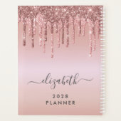 Glitter Drift Roos Gold-gepersonaliseerd Planner (Achterkant)