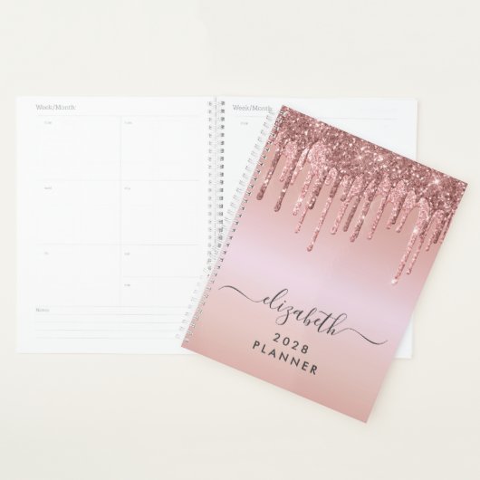 Glitter Drift Roos Gold-gepersonaliseerd Planner (Display)