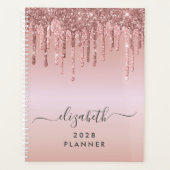 Glitter Drift Roos Gold-gepersonaliseerd Planner (Voorkant)