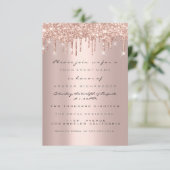 Glitter Drift Roos Heart Crystal Baby shower Hand Kaart (Staand voorkant)
