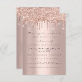 Glitter Drift Roos Heart Crystal Baby shower Hand Kaart (Voorkant / Achterkant)