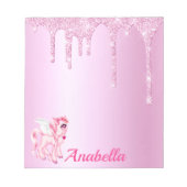 Glitter Drift Roze Pony Unicorn Notitieblok (Voorkant)