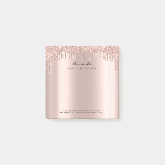 Glitter Drift roze roze roodroodbruin Adress Spark Post-it® Notes (Voorkant)