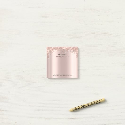 Glitter Drift roze roze roodroodbruin Adress Spark Post-it® Notes (Op bureau)