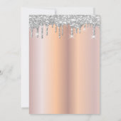 Glitter Drift Silver Diamond Dress Quinceañera Kaart (Achterkant)