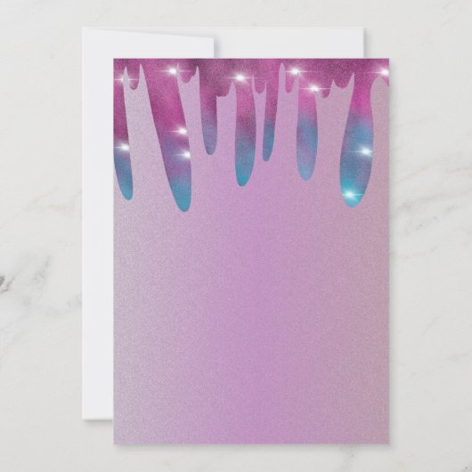 Glitter Drift Slime Party Birthday Sparkle Kaart (Achterkant)