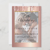 Glitter Drift Vellum Overlay Wedding Invitation Kaart (Voorkant)
